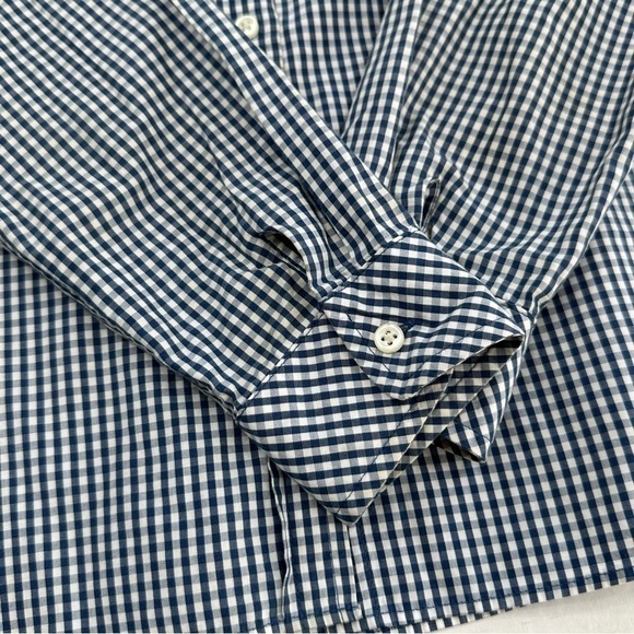 Talbots Lightweight Cotton Blue Check Long Sleeve Blouse, M - Picture 7 of 7